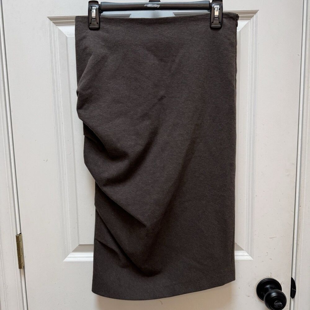 Brunello Cucinelli Skirt Cotton Stretch Brown Womens 4 Asymmetrical Rouched